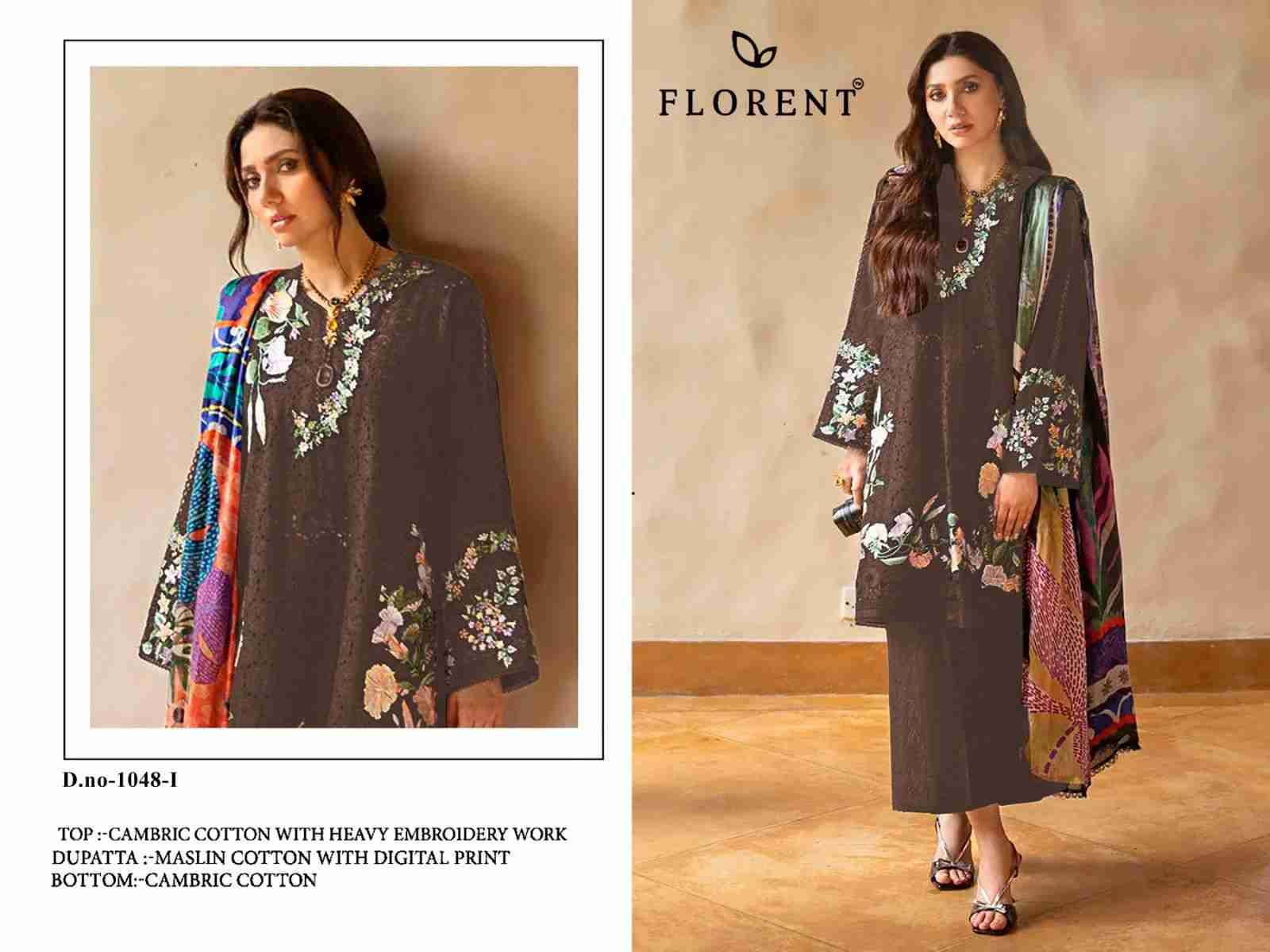 Florent 1048 Colours By Fashid Wholesale 1048-G To 1048-I Series Pakistani Suits Beautiful Fancy Colorful Stylish Party Wear & Occasional Wear Cambric Cotton Embroidery Dresses At Wholesale Price
